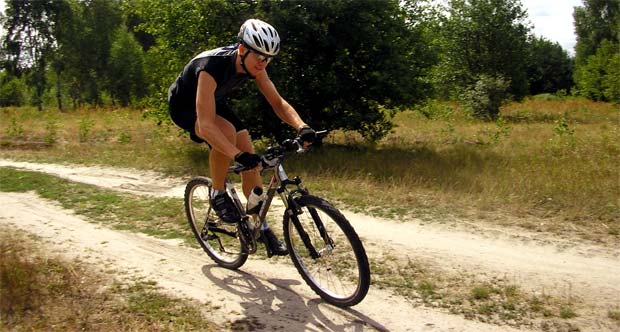 Cyclist in hot weather